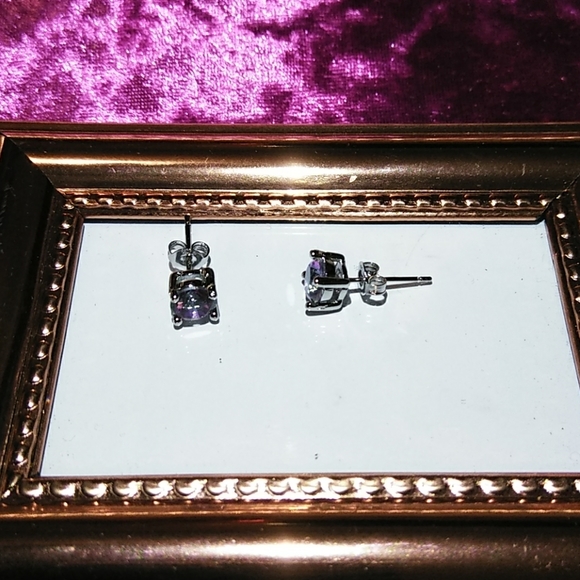 💖NEW FIRE TOPAZ STUD EARRINGS - Picture 7 of 7